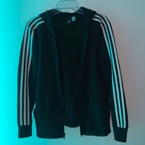 Adidas unisex zip up hooded soft fleece jacket